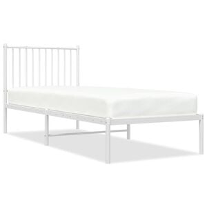 vidaXL S&auml;ngram med huvudgavel metall vit 80x200 cm