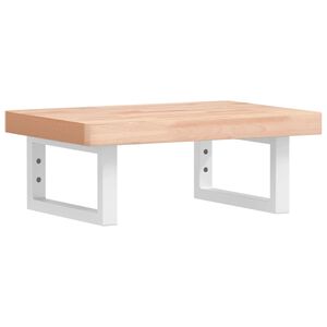 vidaXL V&auml;ggmonterad handfatshylla st&aring;l och massiv bok