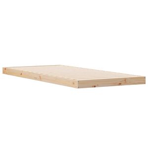 vidaXL Sängram Naturfärg 213.5 x 104 x 9 cm Massiv furu