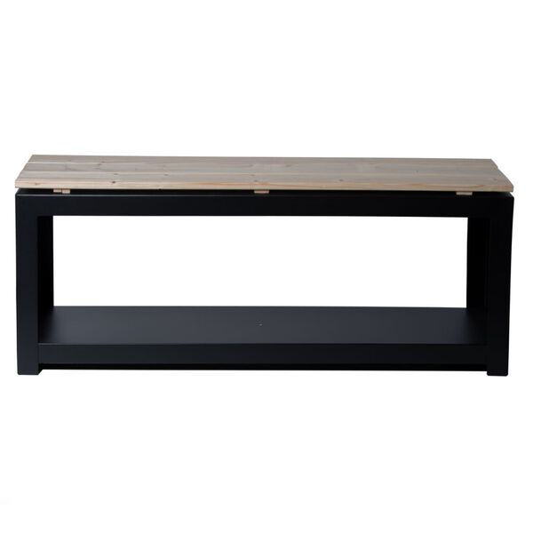 Esschert Design B&auml;nk med vedf&ouml;rvaring rektangul&auml;r