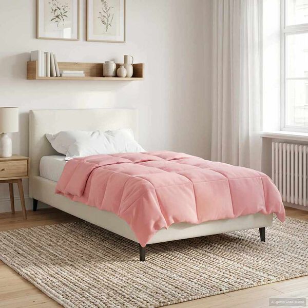vidaXL Sommar Duvet Quiltad Rosa 135 x 220 cm Mikrofiber
