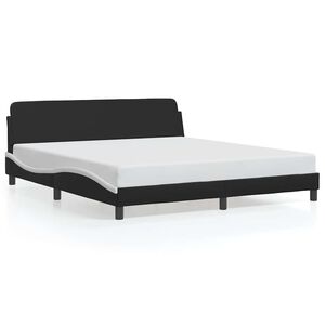 vidaXL Bed Frame "Dover" Black&White 180x200 cm Faux Leather