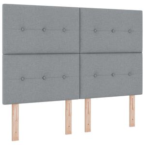 vidaXL LED Box S&auml;ng med huvudgavel Ljusgr&aring; 160 x 200 cm tyg