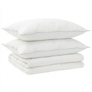 vidaXL T&auml;cke och kudde set 3 pcs 200x200 cm Sommar 200 GSM Ull Vit