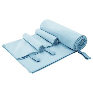 vidaXL Sporthandduk Set 3 pcs Bl&aring; Polyester och polyamid