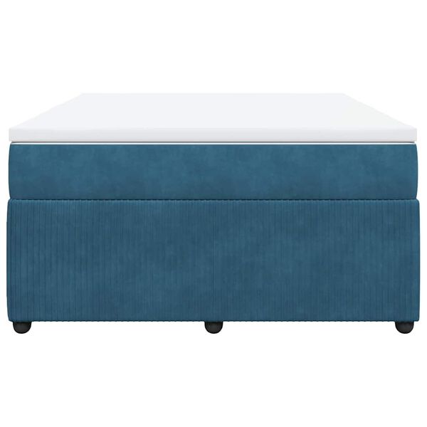 vidaXL Rams&auml;ng med madrass m&ouml;rkbl&aring; 160x200 cm sammet