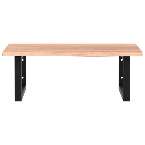 vidaXL V&auml;ggmonterad handfatshylla st&aring;l och massiv ek