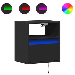 vidaXL V&auml;ggmonterad tv-b&auml;nk LED 2 st svart 41x31x45 cm
