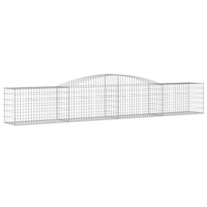 vidaXL Gabion b&aring;gformad 400x50x60/80 cm galvaniserat j&auml;rn