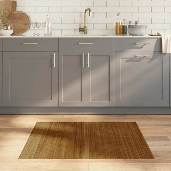 vidaXL Matta rektangul&auml;r brun 80x100 cm bambu