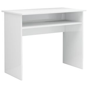 vidaXL Skrivbord vit h&ouml;gglans 90x50x74 cm konstruerat tr&auml;