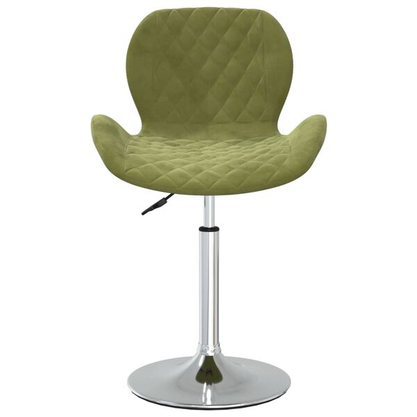 vidaXL Snurrbara matstolar 4 st ljusgr&ouml;n sammet