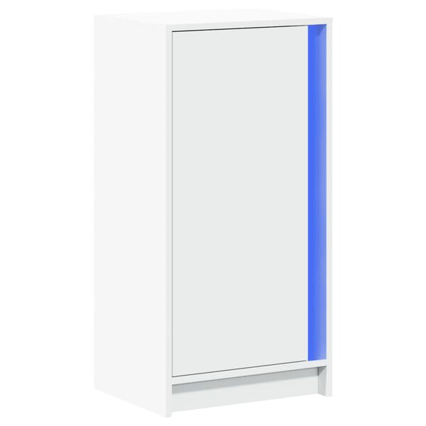 vidaXL Skänk med LED vit 42,5x34x85 cm konstruerat trä