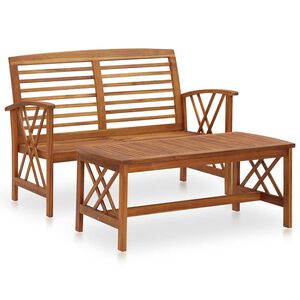 vidaXL Loungegrupp f&ouml;r tr&auml;dg&aring;rden 2 delar massivt akaciatr&auml;