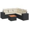 vidaXL Loungegrupp med dynor 6 delar svart konstrotting