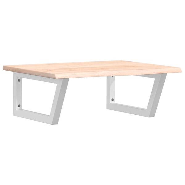 vidaXL V&auml;ggmonterad handfatshylla st&aring;l och massiv ek