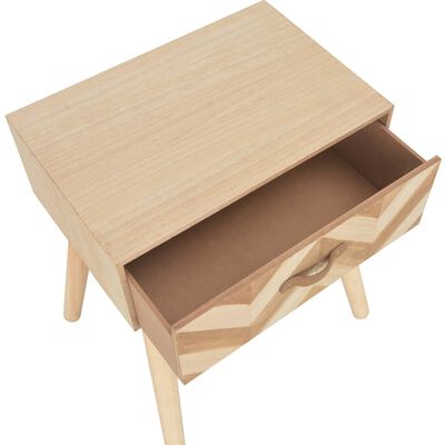 vidaXL Sängbord med låda 44x30x58 cm massivt trä