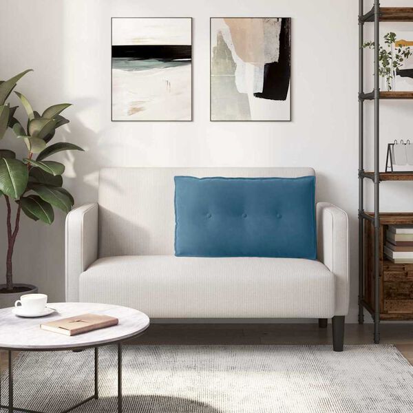 vidaXL Ryggkudde Bl&aring; 80 x 50 cm Kordread tyg