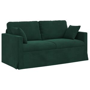 vidaXL Soffa M&ouml;rkgr&ouml;n 158 x 78 x 80 cm Sammet