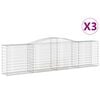 vidaXL Gabioner b&aring;gformade 3 st 400x50x100/120 cm galvaniserat j&auml;rn