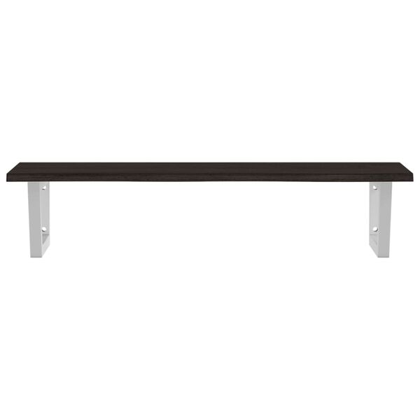 vidaXL V&auml;ggmonterad handfatshylla st&aring;l och massiv ek