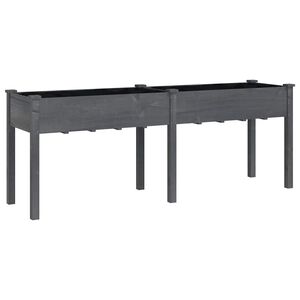 vidaXL Odlingsl&aring;da med foder gr&aring; 203x53x76 cm massivt grantr&auml;