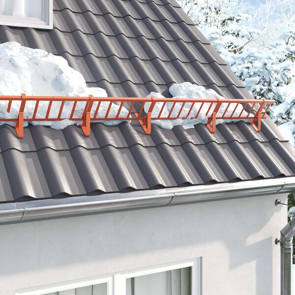 vidaXL Sn&ouml;skyddsst&ouml;d 12 pcs R&ouml;d 29,5 x 3 x 34,5 cm St&aring;l