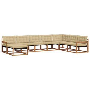 vidaXL Utomhussoffset med kudde 8 pcs Naturlig och Beige