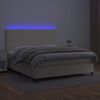 vidaXL Rams&auml;ng med madrass & LED gr&auml;ddvit 180x200 cm konstl&auml;der