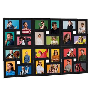 vidaXL Fotoram f&ouml;r 24x(10x15 cm) bilder svart MDF