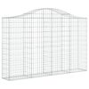 vidaXL Gabion b&aring;gformad 200x30x120/140 cm galvaniserat j&auml;rn