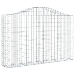 vidaXL Gabion b&aring;gformad 200x30x120/140 cm galvaniserat j&auml;rn