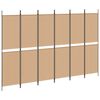 vidaXL 6-panelers rumsavdelare Beige 300 x 200 cm Tyg