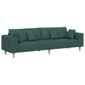 vidaXL Soffa M&ouml;rkgr&ouml;n 250 x 77 x 76 cm tyg