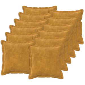 vidaXL Kudd&ouml;verdrag 12 st HOUTEN Gul 40 x 40 cm Mikrofiber Fleece