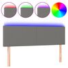 vidaXL Sänggavel LED mörkgrå 144x5x78/88 cm tyg