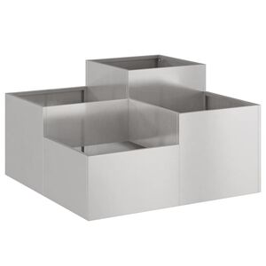 vidaXL Tr&auml;dg&aring;rdsplanterare Silver 80 x 80 x 48 cm Rostfritt st&aring;l