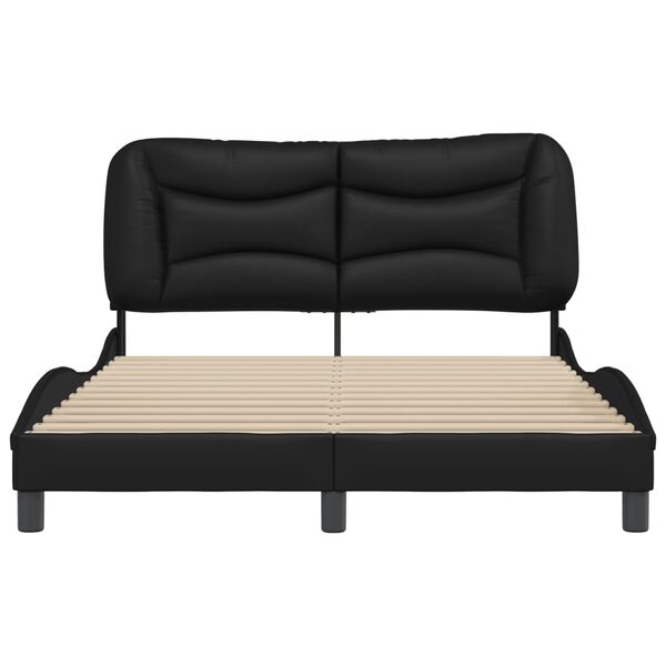 vidaXL Bed Frame without Mattress "Hvar" Black 120x200 cm Faux Leather