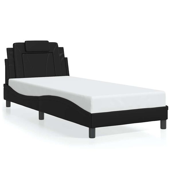 vidaXL Bed Frame "Viana" without Mattress Black 90x190 cm Faux Leather