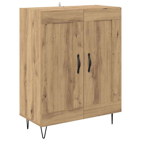 vidaXL Sideboard Artisan Ek 69,5 x 34 x 90 cm Konstruerat tr&auml; och j&auml;rn