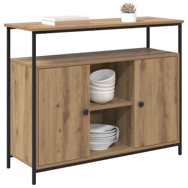 vidaXL Sideboard Artisan Ek 100 x 35 x 80 cm Konstruerat tr&auml;