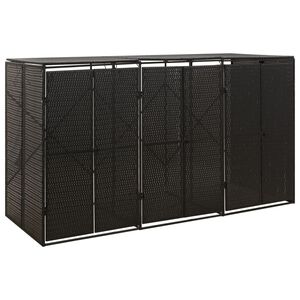 vidaXL Skjul f&ouml;r tre soptunnor svart 207x80x117 cm konstrotting