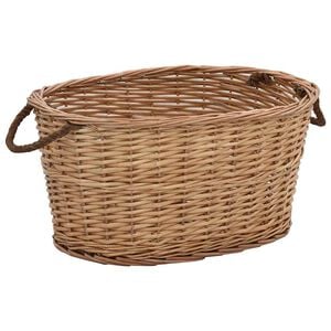 vidaXL Vedkorg med b&auml;rhandtag 56x40x28 cm naturlig pil