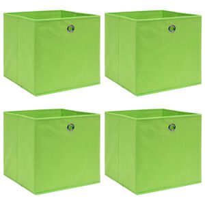 vidaXL F&ouml;rvaringsl&aring;dor 4 st gr&ouml;n 32x32x32 cm tyg