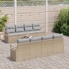 vidaXL Trädgårdsoffset med kudde 9 pcs Beige och Grå konstrotting