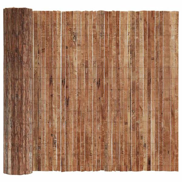 vidaXL Barkstaket Brun 400 x 125 cm Bark