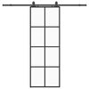 vidaXL Skjutd&ouml;rr med beslag svart 76x205 cm ESG-glas