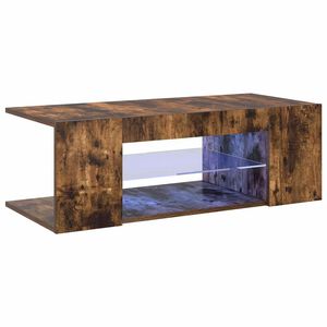 vidaXL Tv-b&auml;nk med LED-belysning r&ouml;kf&auml;rgad ek 90x39x30 cm