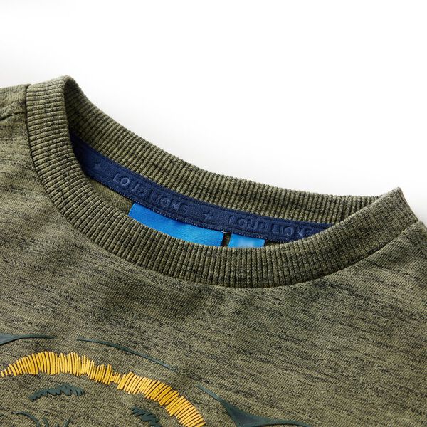 T-shirt med l&aring;nga &auml;rmar f&ouml;r barn khaki melange 116