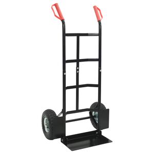 vidaXL Ut&ouml;kningsbar Handvagn Svart och R&ouml;d 57 x 46 x 113 cm St&aring;l